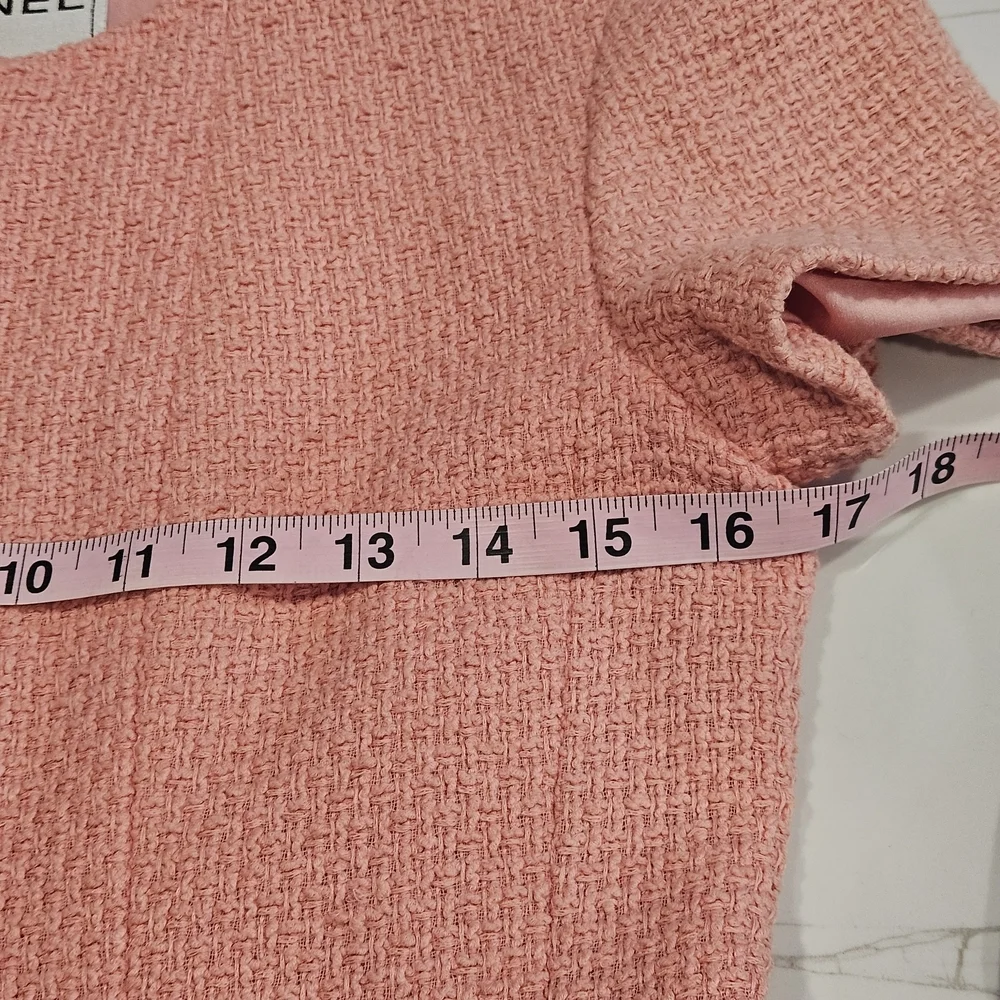 CHANEL Pink Textured Midi Dress